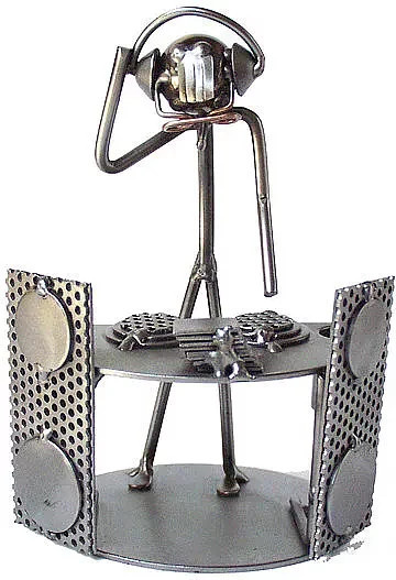 Hinz & Kunst Metallmann Discjockey Wired Line Tischdeko aus Metall in Silber - Bild 1