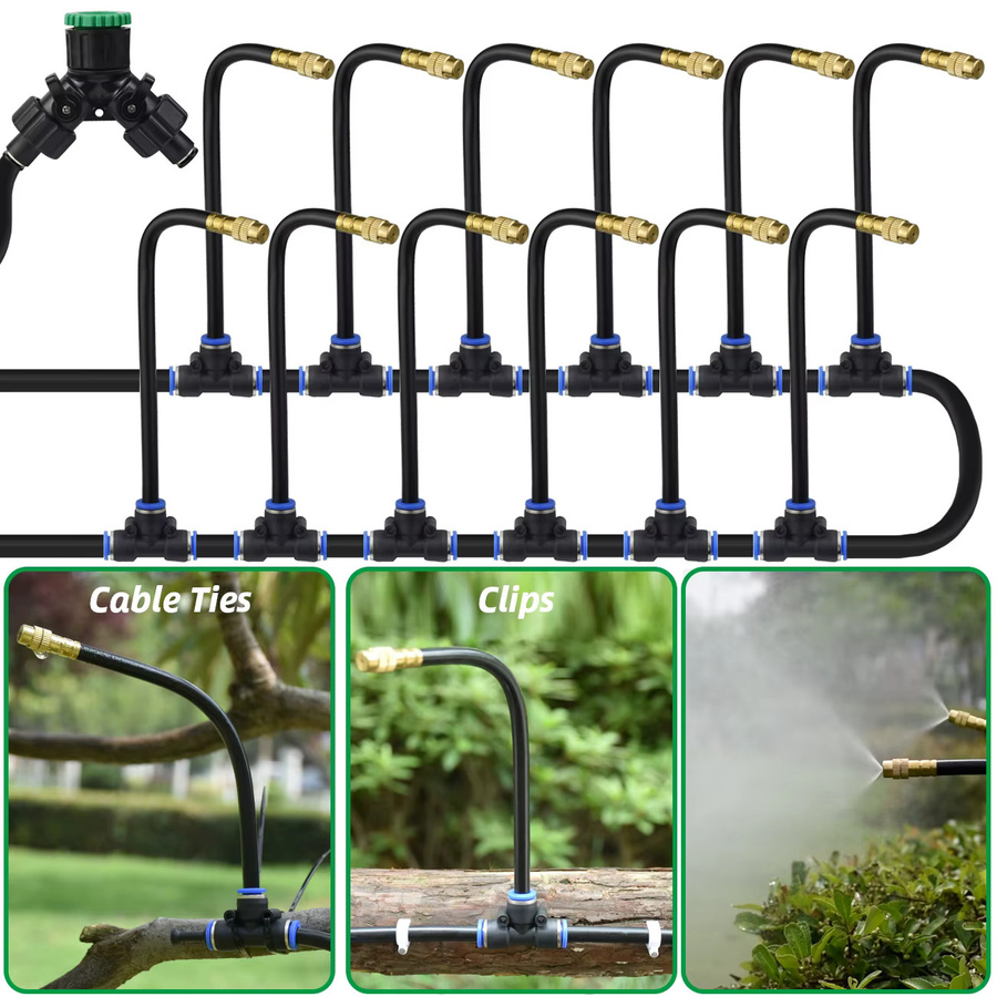 SPRYCLE Terrassennebel-Kühlsystem DIY Set mit 8-mm-Schlauch und Sprühgerät in Schwarz für Garten und Bewässerung - Bild 4