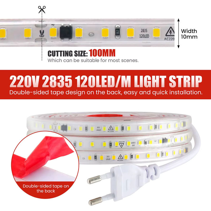 KISUFU RGBIC LED Streifen Licht IP67 wasserdicht, Weiß, 220V AC - Bild 6