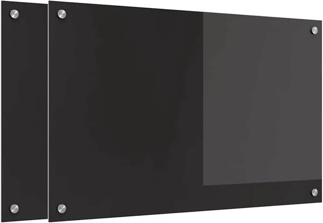 vidaXL Küchenrückwand aus gehärtetem Glas, 2 Stück, Schwarz, B: 80 cm, H: 50 cm - Bild 1