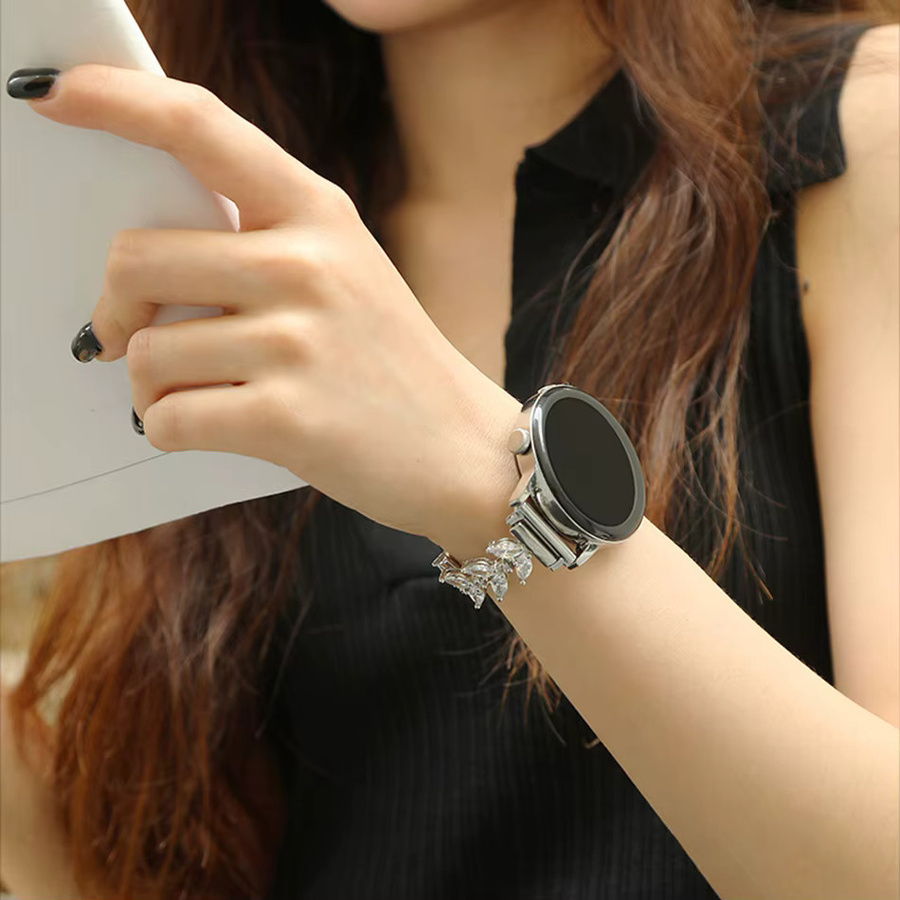 LuLuTom Uhrenarmband Edelstahl, Silber, Kristall, Damen - Bild 3