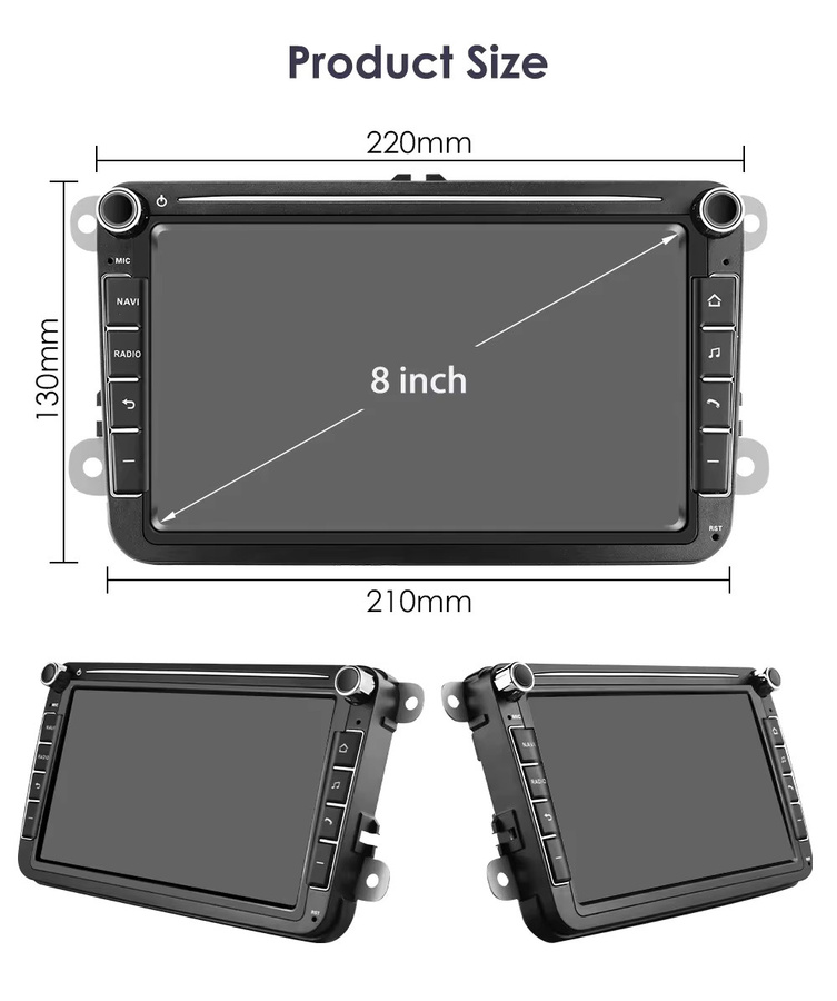 Hizpo 2 DIN Android Auto und CarPlay Autoradio mit GPS und DSP in Schwarz für Volkswagen VW Skoda Octavia Golf 5 Touran Passat B6 Polo Jetta Amarok - Bild 3