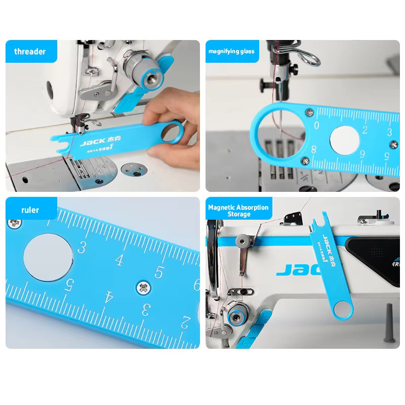 Anti-Prick Nadeleinfädler magnetisches Nähwerkzeug-Set mit Lupe und Lineal in Blau - Bild 2