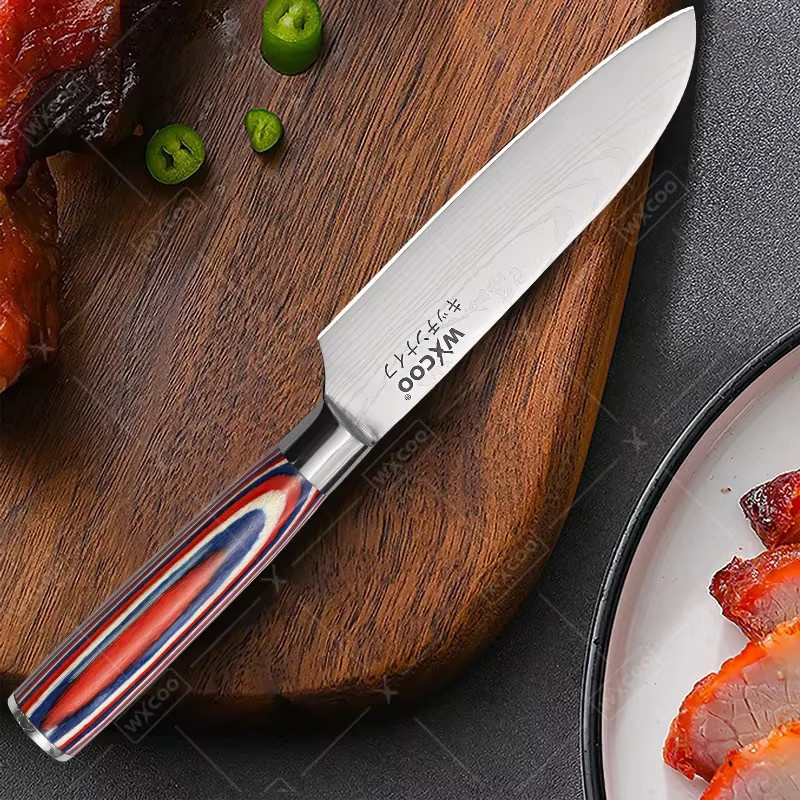 WXCOO Santoku Japanisches Kochmesser aus Edelstahl in Multicolour, Klingenlänge: 12,7 cm - Bild 3