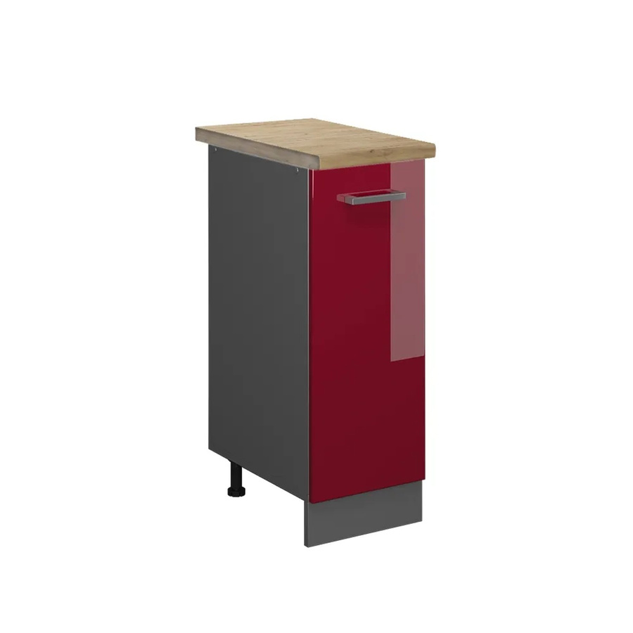 Vicco Apothekerschrank R-Line in Bordeaux Hochglanz und Anthrazit mit Eiche-Optik, B/T/H: 30 x 60 x 81,6 cm - Bild 2