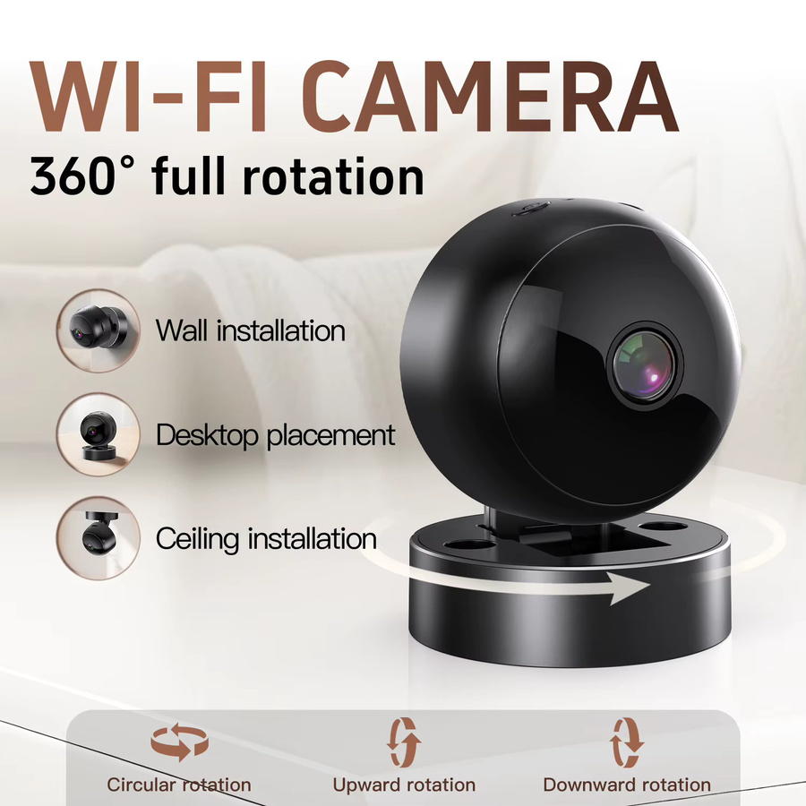 BESY Mini Action Kamera mit HD 1080P, 2,4G WiFi Drahtlose Fernüberwachung und Speicherkarte, Schwarz - Bild 3