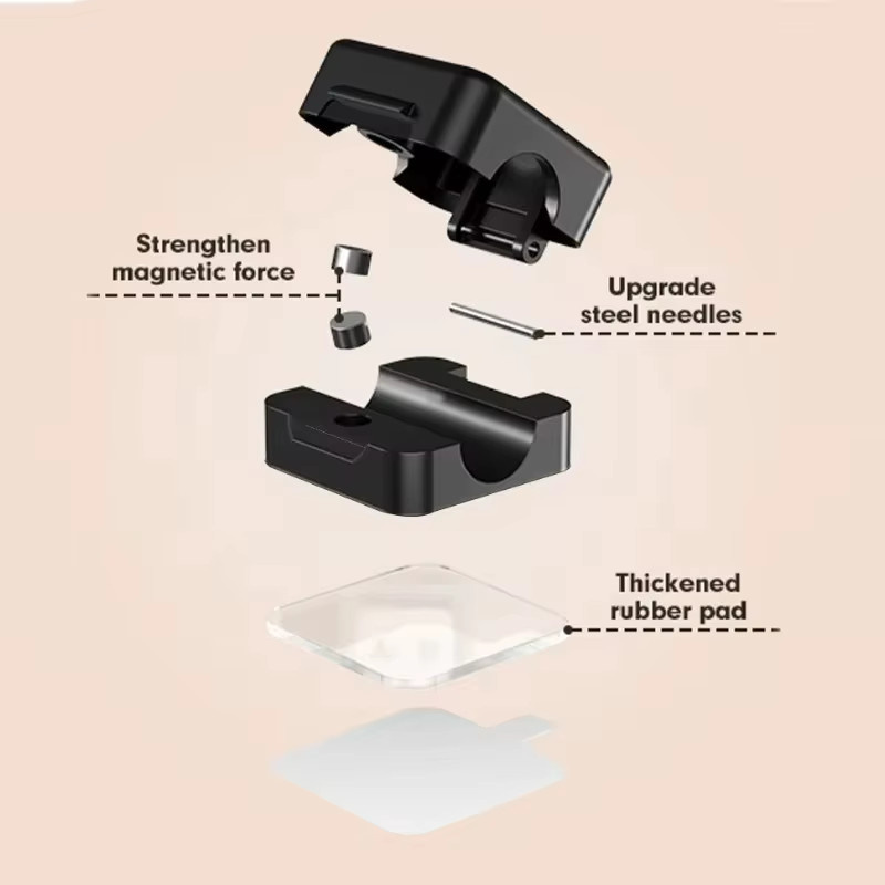 6 Stück magnetische Kabelklemmen in Schwarz, verstellbare Kabelhalter für dein Kabelmanagement unter dem Schreibtisch - Bild 3