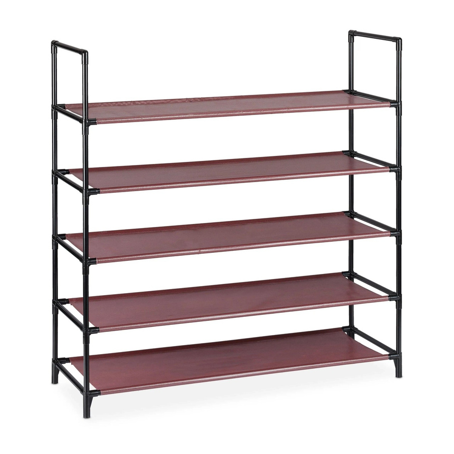 Relaxdays Schuhregal Stecksystem XL aus Metall in Bordeaux, höhenverstellbar, B/T/H: 87,5 x 30 cm x 90,5 cm - Bild 2