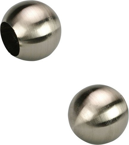 LIEDECO Endstück Kugel aus Metall für Stangen, 2 Stück, Silber, Durchmesser: 16 mm - Bild 1