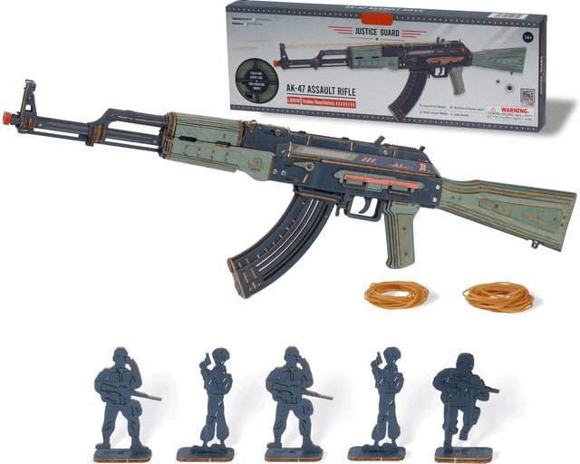 RoWood 3D-Holzpuzzles, Gummiband-Pistolen-Spielzeugmodellbausatz, ab 14 Jahren - Bild 1