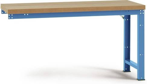 Manuflex Anbauwerkbank Profi Standard mit Multiplex Tischplatte in Lichtblau, B: 175 cm, T: 70 cm, H: 84 cm - Bild 1