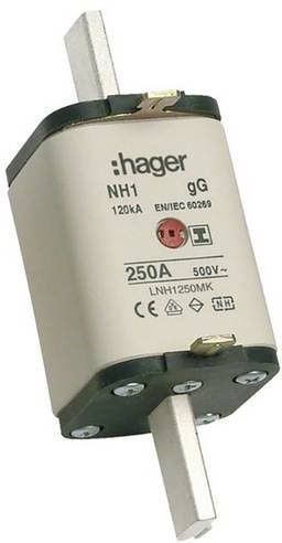 Hager NH-Sicherung LNH1250MK 250 A, 3 Stück, Silber - Bild 1