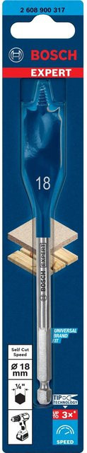 Bosch Expert Selfcut Flachfräsbohrer für Holz in Blau, Durchmesser: 18 mm, Länge: 152 mm - Bild 1