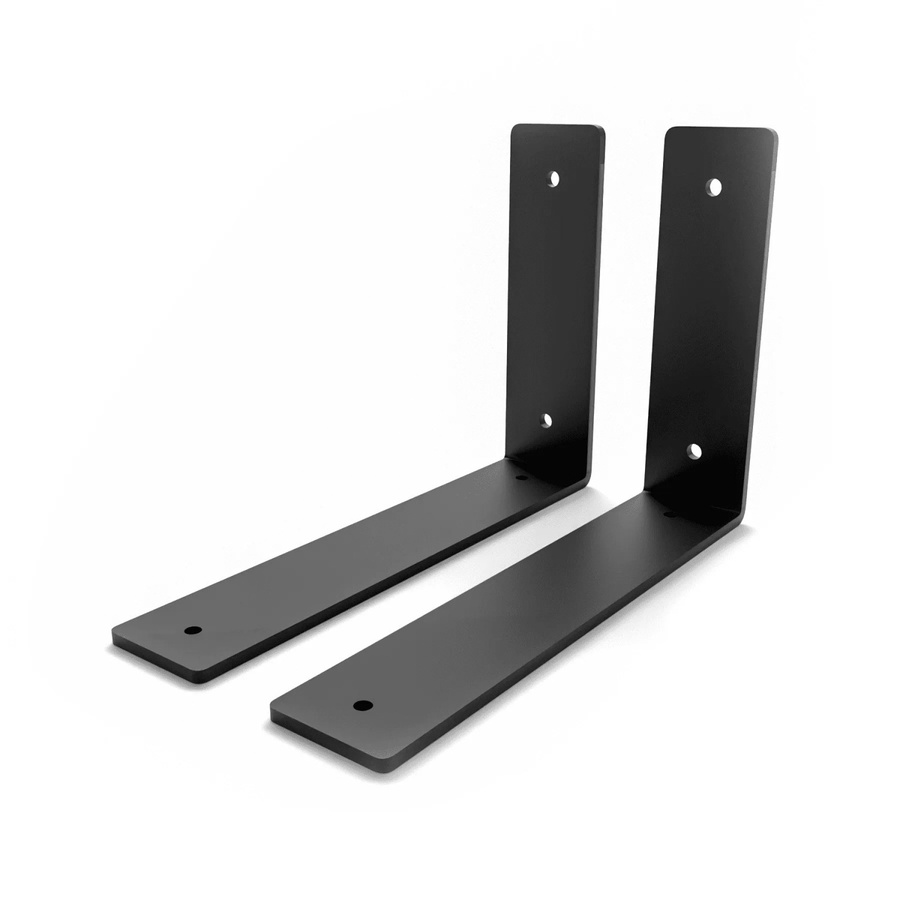 HEVVA Regalwinkel FREIBERG 2er Set Schwarz Matt aus Metall Tiefe: 20 cm - Bild 2