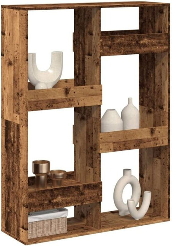 Vidaxl Raumteiler in Altholz-Optik aus Holz in Braun, B/T/H: 100 x 33 x 135 cm - Bild 1