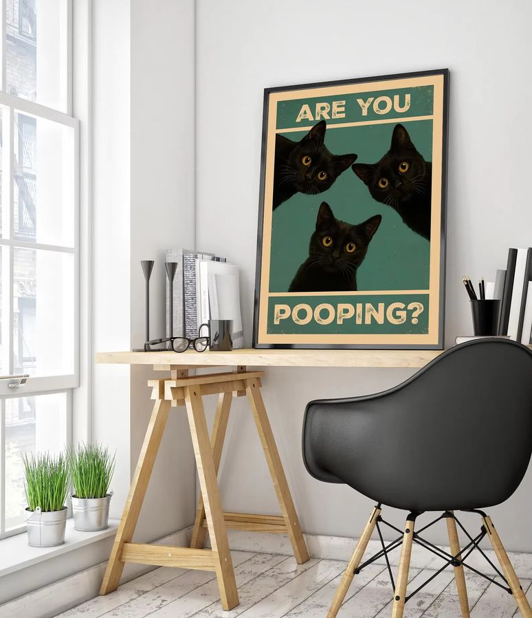 Lustiges Katzen-Poster für das Badezimmer mit Typografie von SHENCHEN, Mehrfarbig, Rechteckig, Wandmontage - Bild 3