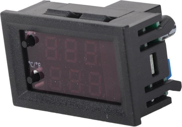 Koogeelife Digitalanzeige Mikrocomputer Thermostat Temperaturregler mit Sensor DC12V, Schwarz - Bild 1