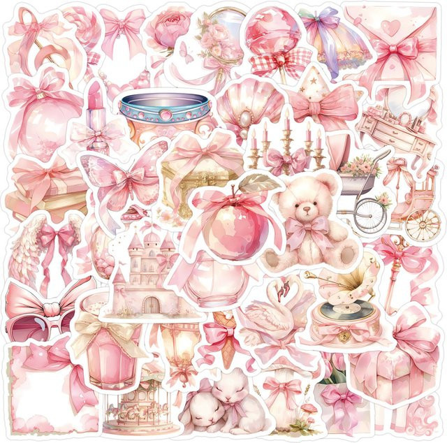 60 Stück rosa Kokette-Graffiti-Aufkleber für DIY-Projekte von AnimeWorlds Store - Bild 1