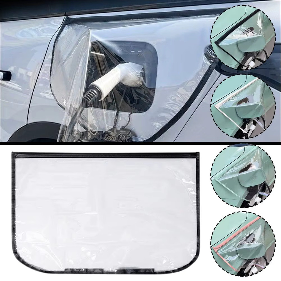 Magnetische Abdeckung für elektrische Fahrzeug-Ladestecker zum Schutz vor Staub und Regen, transparent - Bild 2