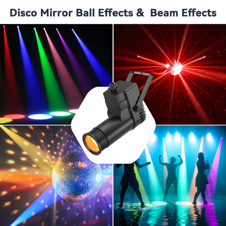 Nitehop 2er Set RGBW LED Beam Pinspot Licht 30W Schwarz für DJ, Party und Bühnenbeleuchtung mit DMX-Steuerung - Bild 3