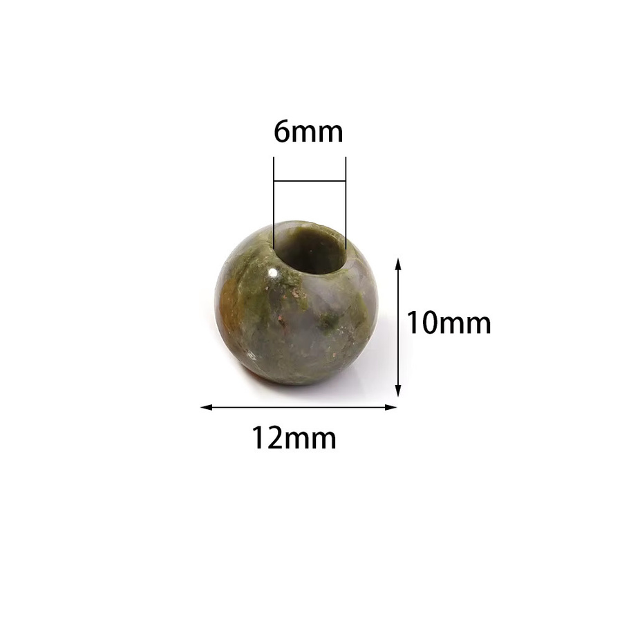 louleur Perlen Naturstein, 12mm, Bunt, Unisex - Bild 2