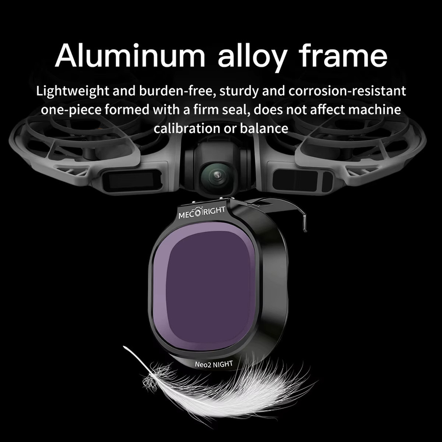 Mecoright Professionelles Kameraobjektivfilter-Set für DJI NEO 2 Drohne in Schwarz mit ND, CPL, UV, Black Mist und Anti-Light Pollution Filtern - Bild 5