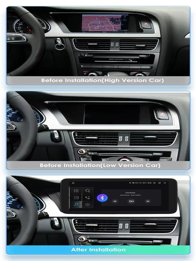 OSSURET 10,25 Zoll Android Auto Autoradio mit GPS-Navigation für Audi A4 A5 B8 S4 S5 2009-2016 in Schwarz - Bild 3