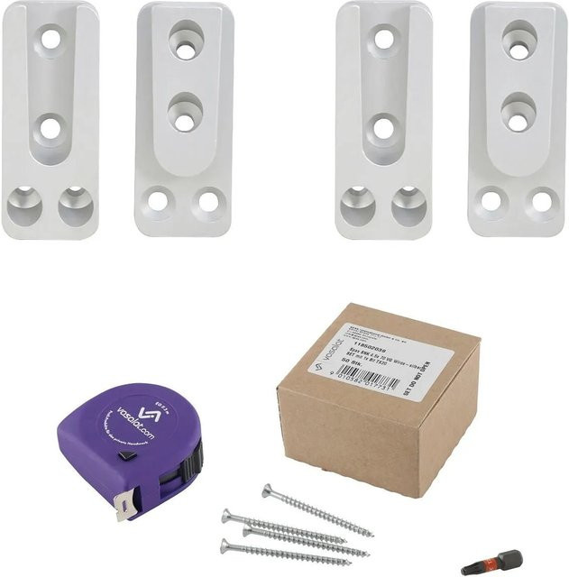 vasalat Set HVP Schwerlastverbinder aus Aluminium in Silber mit Spaxschrauben T-Star Plus und Bit TX20, Maße: 25 x 60 x 12 mm - Bild 1