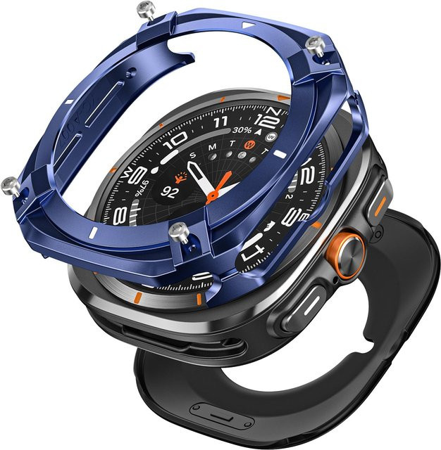 PINSENDA Schutzhülle Aluminiumlegierung, Samsung Galaxy Watch Ultra, weiß/blau, Herren - Bild 1