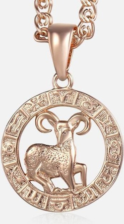 My fine jewelry Halskette, Sternzeichen-Anhänger, Roségold, Kupfer, Damen, 60 cm