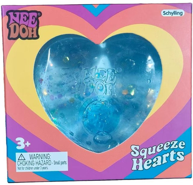 NeeDoh Herzförmiges Knetspielzeug, Mit Glitzer gefülltes Stressabbau Fidget Toy, Weiches TPR Squishy - Bild 1