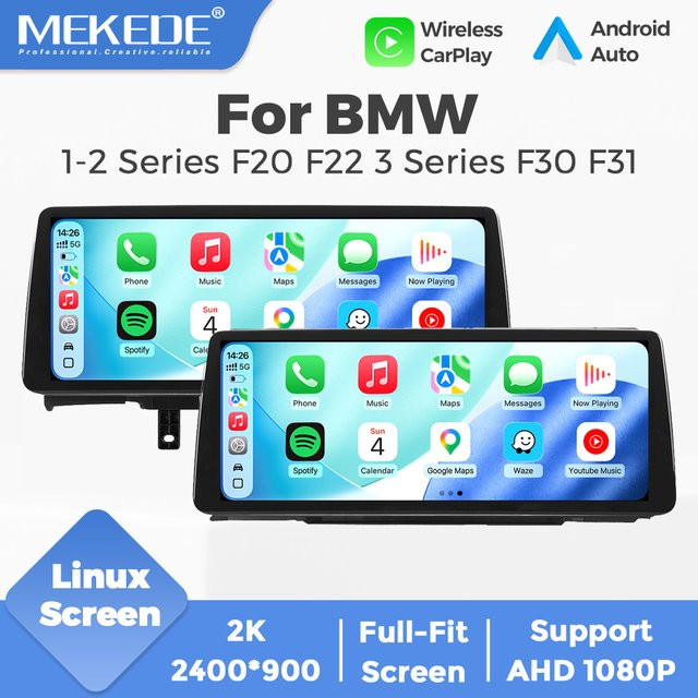 MEKEDE Linux-System Auto-Multimedia-Player für BMW 1 2 3 4 Serie mit 10,25 Zoll Display, WIFI, Bluetooth, Wireless Carplay und Android Auto in Schwarz - Bild 1