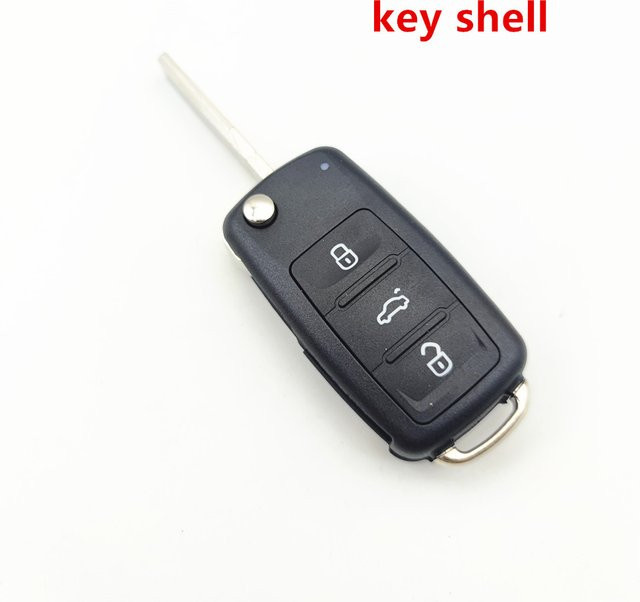 Wilongda Ersatzgehäuse für Autoschlüssel mit 2/3 Tasten für VW Polo Golf MK6 Tiguan Touareg Skoda Octavia und SEAT Leon in Schwarz - Bild 1