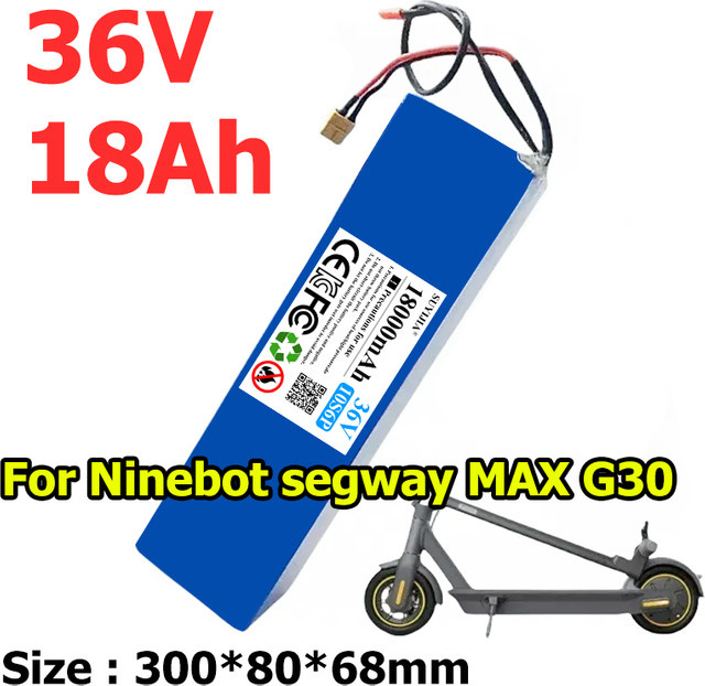 SUYIJIA Lithium-Ionen-Akku 36 V 18000 mAh für Segway Ninebot MAX G30 Elektroroller, Blau - Bild 1