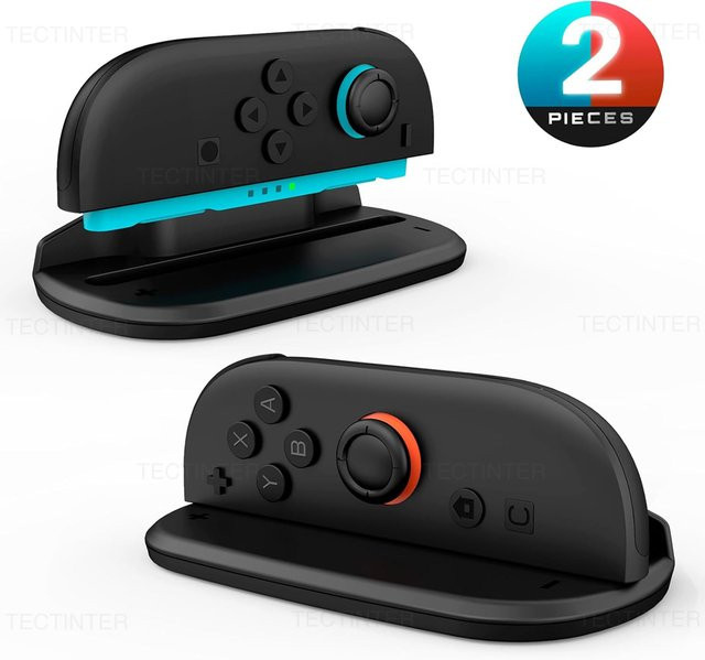 TECTINTER 2er Set Gaming Controller Maus Grip Ständer für Nintendo Switch 2 Gamepads in Schwarz - Bild 1