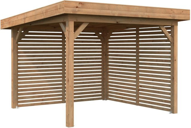 Palmako Pavillon Lenna Set 302 aus Fichtenholz in Braun mit Pultdach B/T/H: 300 x 300 x 245 cm - Bild 1