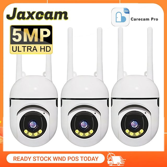 Carecam Pro WLAN Überwachungskamera mit 5MP HD-Auflösung, 355 Grad Sichtfeld, Nachtsicht, Bewegungserkennung, Sirene und Zwei-Wege-Audio in Weiß - Bild 1