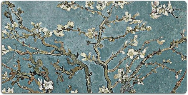 Tulup Schreibtischunterlage Kirschblüte in Grün, Deskpad B/T: 120 x 60 cm - Bild 1
