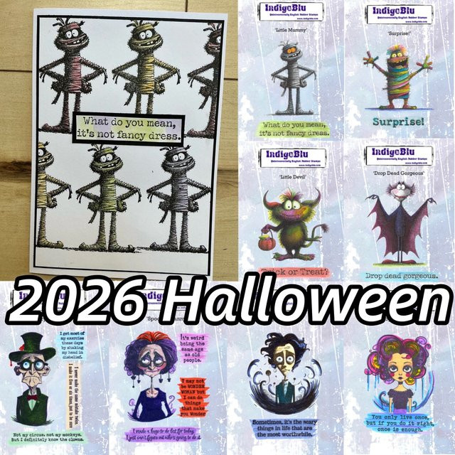 Halloween Klarsichtstempel und Schablone mit Fledermaus, Teufel und Mumie für DIY Kartenherstellung und Scrapbook Dekoration, transparent - Bild 1