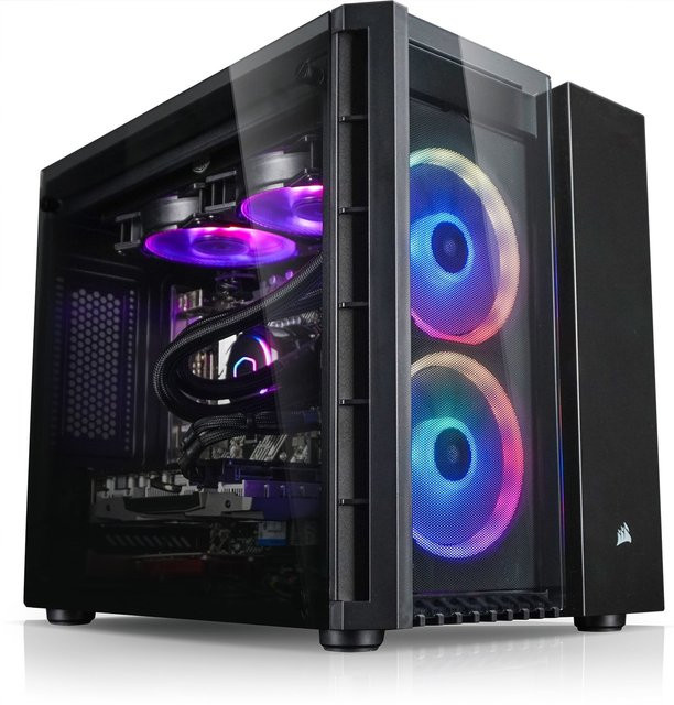 Gaming PC Crystal IX von Kiebel in Schwarz mit AMD Ryzen 7 9700X, 32GB DDR5, AMD Radeon RX 9060 XT 16 GB, 2TB SSD und Windows 11 - Bild 1
