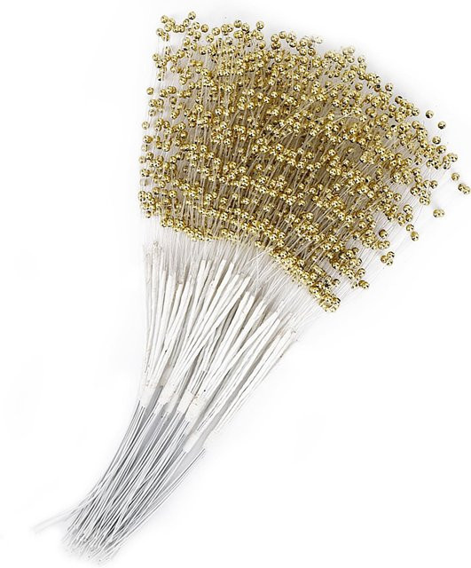 100 Stück Igeteck Perlenstäbe aus ABS Kunststoff in Gold und Braun für DIY Dekorationen und Hochzeiten - Bild 1