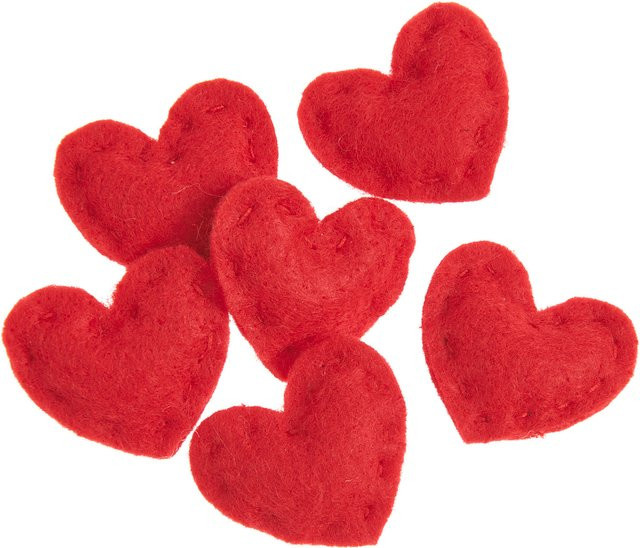 Rico Design Filz Herz in Rot für Valentinstag, Durchmesser: 3 cm - Bild 1