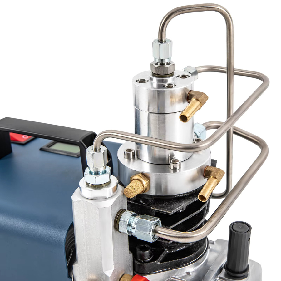 Bymaocar Hochdruck-Luftkompressorpumpe PCP-Elektrokompressor 300 Bar in Blau, 220 V mit 2800 U/min für Paintball, Luftgewehr und Tauchflaschen, B/T/H: 36,0 x 35,0 x 13,0 cm - Bild 6
