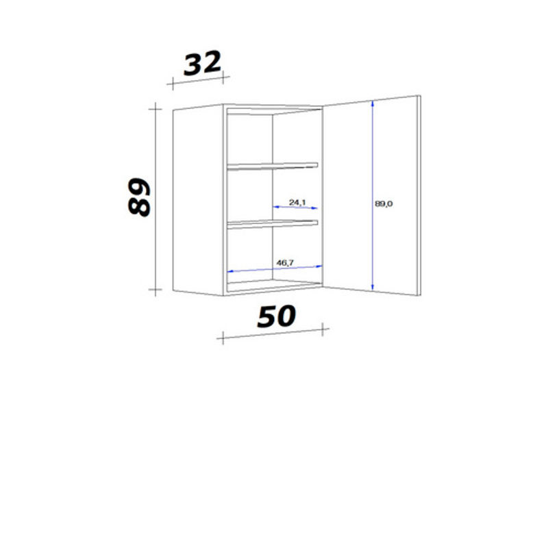 Flex-Well Hängeschrank Lucca Weiß Matt B/H/T: 50 x 89 x 32 cm - Bild 2