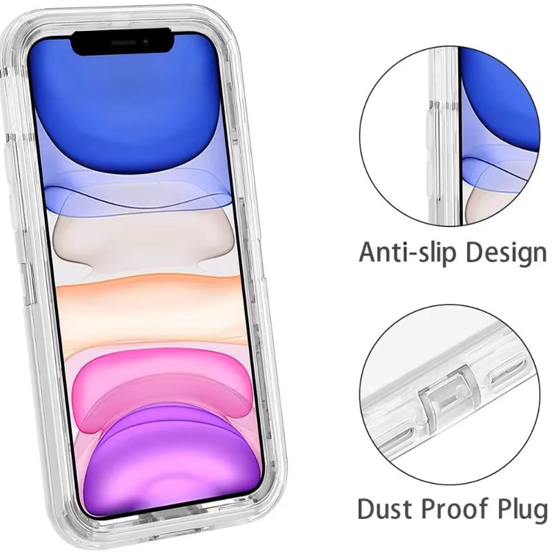 Ott Case Box Symmetry Armor Case für iPhone 16 15 14 13 12 11 Pro Max Transparent Grey Anti-Fall Schutzhülle - Bild 2