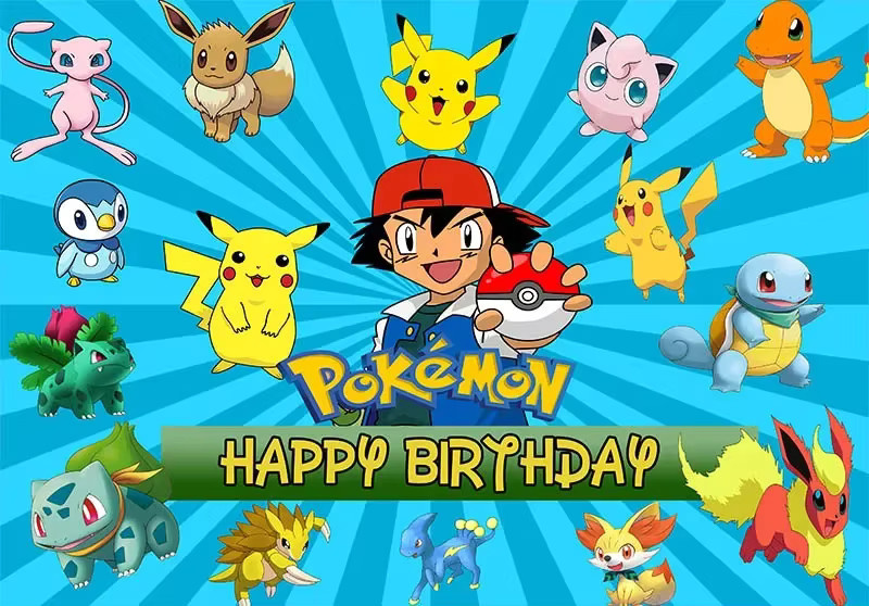 MINISO 3D Pokemon Pikachu Fotohintergrund für Kinder Geburtstag und Baby Shower in Mehrfarbig - Bild 3
