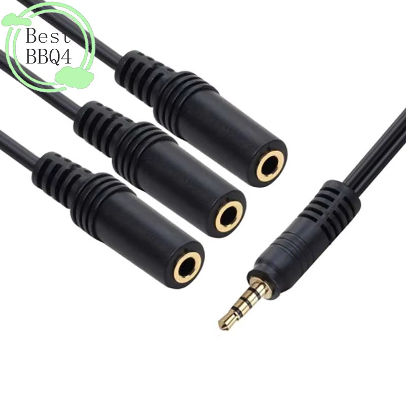 BBQ4 3-Wege-Audioadapter 3,5-mm-Klinken-Splitter von 1 Stecker auf 3 Buchsen in Schwarz - Bild 3