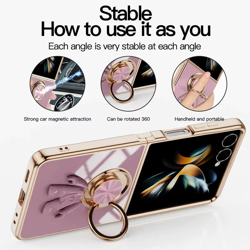Astronauten Handyhülle mit magnetischer Ringhalterung für Samsung Galaxy Z Flip 7, FE 6, 5, 4, 3 in Lila - Bild 2