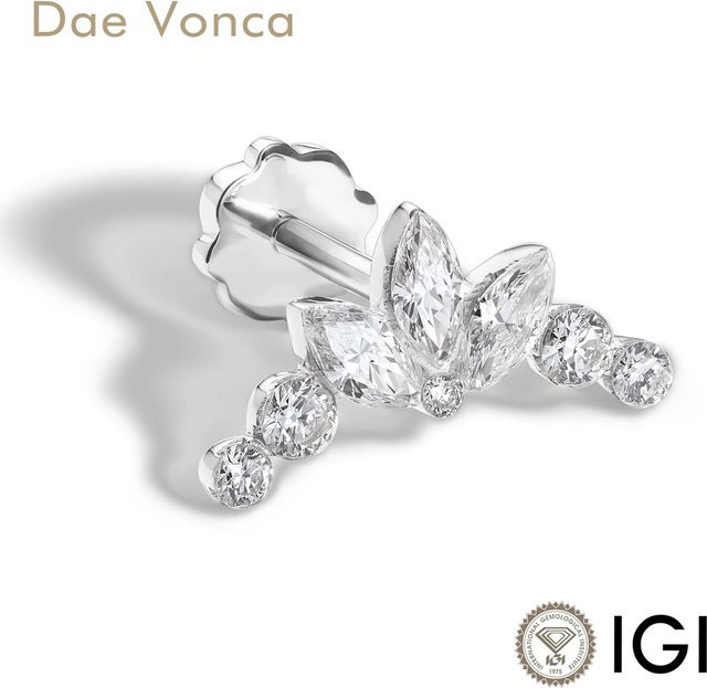 Dae Vonca Diamant-Gewinde-Ohrstecker, Weißgold, Weiß, Unisex - Bild 1