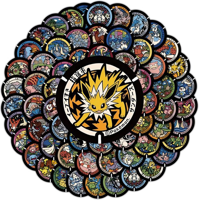TAKARA TOMY Pokémon Aufkleber, Pikachu Eevee, Bunt / Mehrfarbig - Bild 1